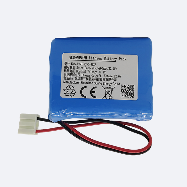 18650 3S2P 锂离子电池组 - 5200mAh 11.1V