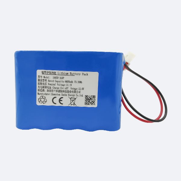 18650 3S3P 锂离子电池组 - 6600mAh 11.1V